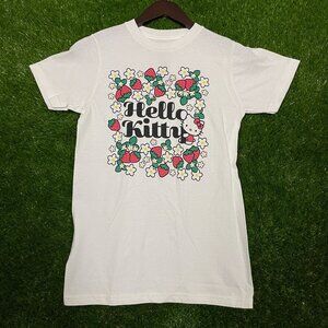 Hello Kitty, Strawberry and Flowers, Cartoon Graphic T-shirt size Small